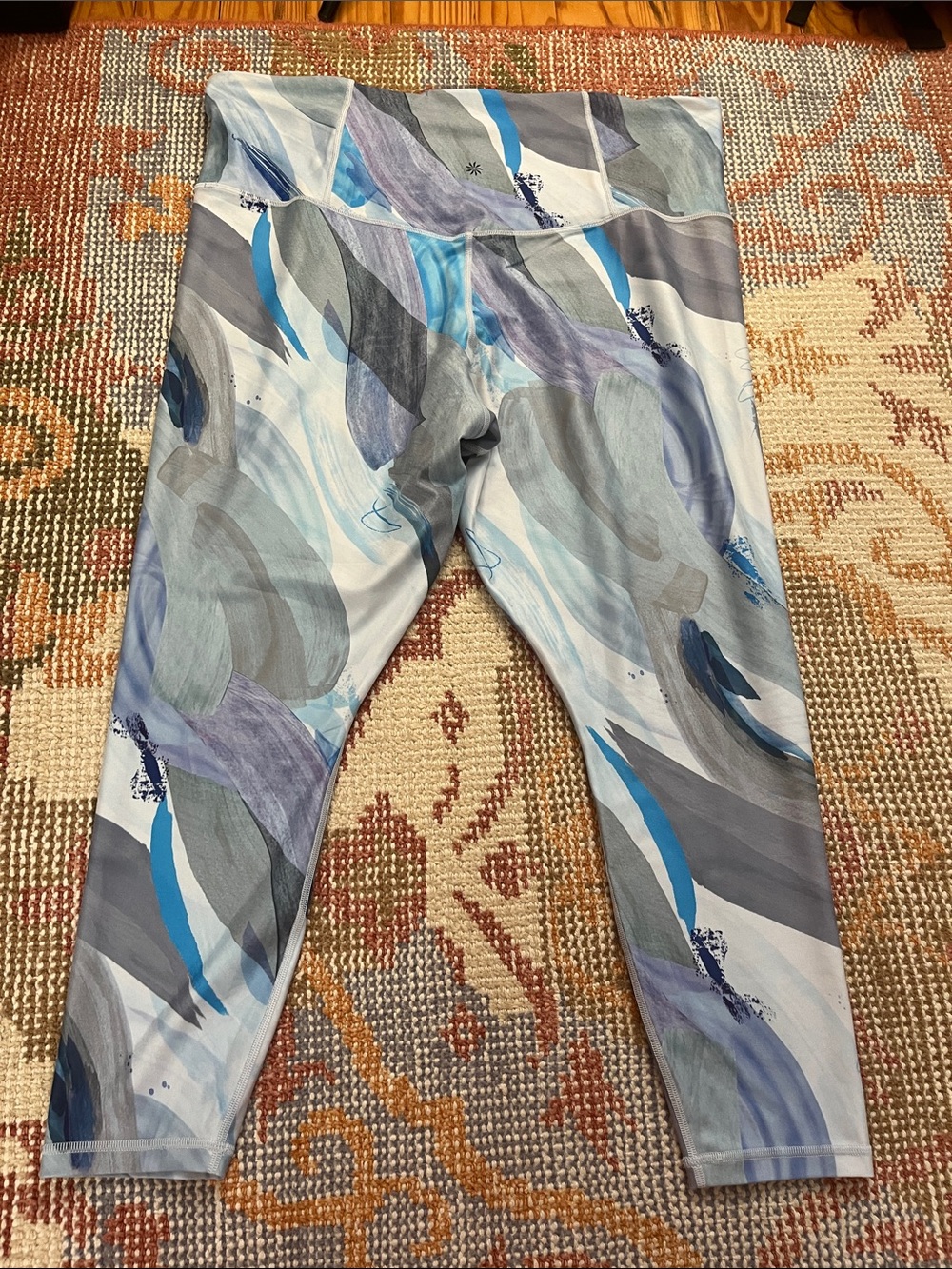 Athleta Elation Flare Pant 2X Purple Blue Abstract Print Yoga Leggings EUC - Picture 7 of 7